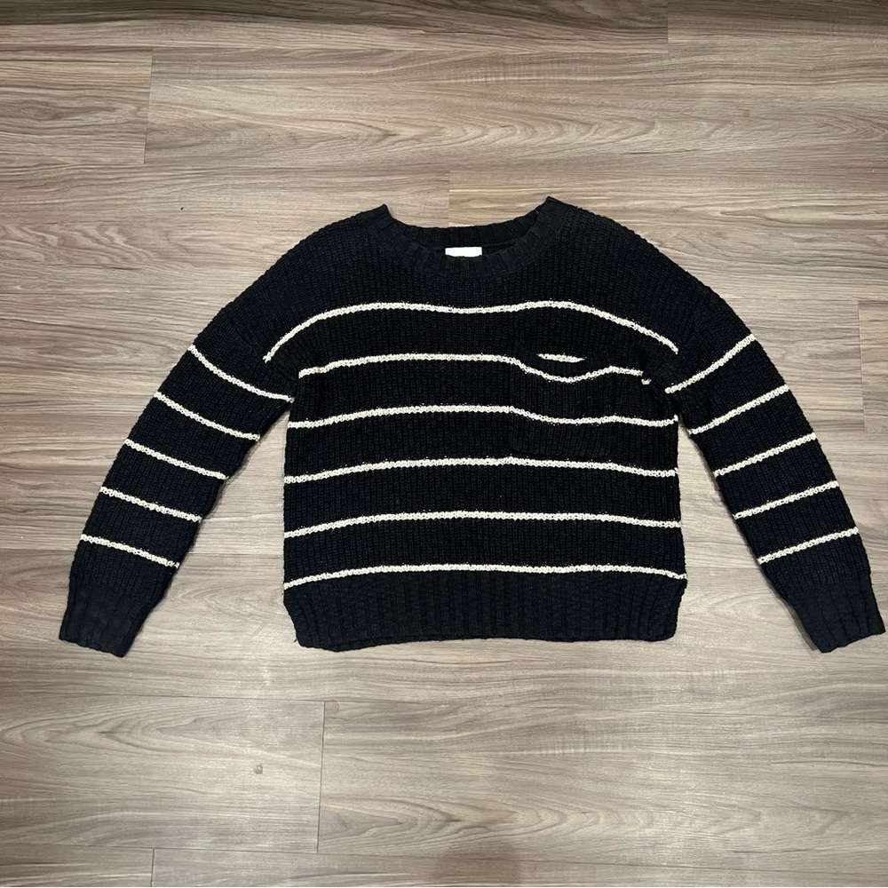 Black and White Striped Sweater